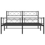 Casa si Gradina - Mobilier - Paturi si accesorii - Paturi - Cadru pat metalic cu tablie de cap/picioare, negru, 140x190 cm - Infinity.ro