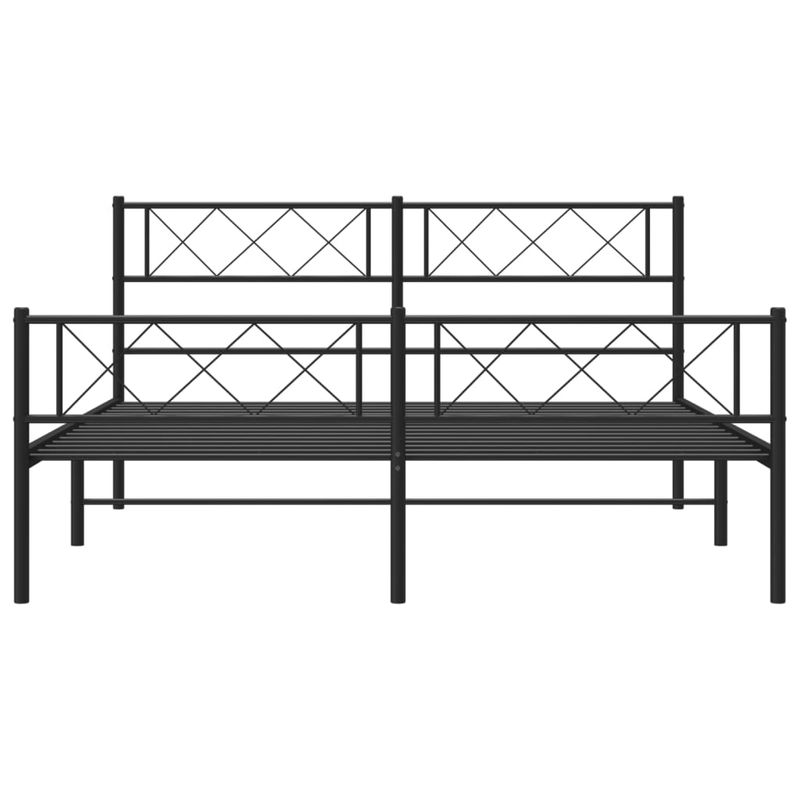 Casa si Gradina - Mobilier - Paturi si accesorii - Paturi - Cadru pat metalic cu tablie de cap/picioare, negru, 140x190 cm - Infinity.ro