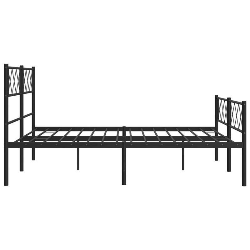 Casa si Gradina - Mobilier - Paturi si accesorii - Paturi - Cadru pat metalic cu tablie de cap/picioare, negru, 140x190 cm - Infinity.ro