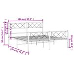 Casa si Gradina - Mobilier - Paturi si accesorii - Paturi - Cadru pat metalic cu tablie de cap/picioare, negru, 140x190 cm - Infinity.ro