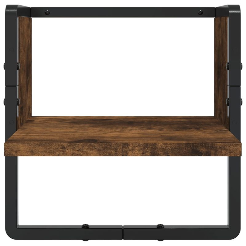 Casa si Gradina - Mobilier - Biblioteci si rafturi - Rafturi - Set rafturi de perete cu bare, 4 buc., stejar fumuriu, lemn - Infinity.ro