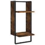 Casa si Gradina - Mobilier - Biblioteci si rafturi - Rafturi - Set rafturi de perete cu bare, 4 buc., stejar fumuriu, lemn - Infinity.ro