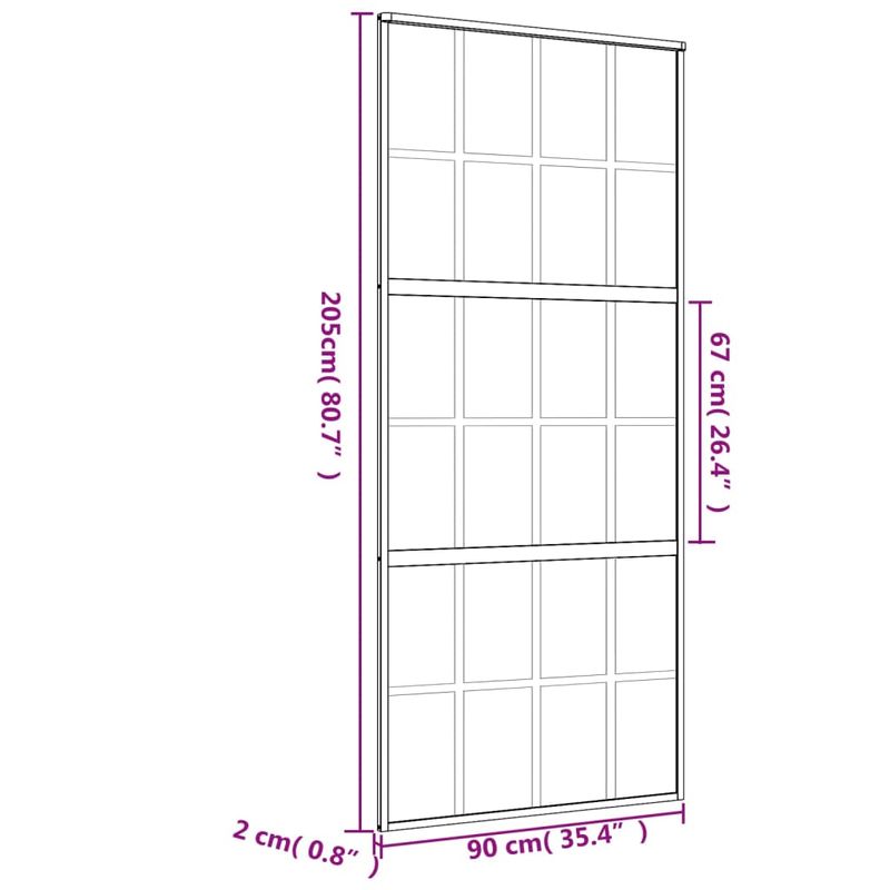 Casa si Gradina - Constructii - Usi interior, exterior si garaj - Usi interior - Usa glisanta, auriu, 90x205 cm, sticla ESG mata si aluminiu - Infinity.ro