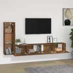 Casa si Gradina - Mobilier - Seturi de mobilier - Seturi living - Set dulapuri TV, 3 piese, stejar fumuriu, lemn prelucrat - Infinity.ro