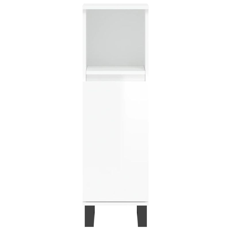Casa si Gradina - Mobilier - Seturi de mobilier - Seturi baie - Set mobilier de baie, 3 piese, alb extralucios, lemn compozit - Infinity.ro