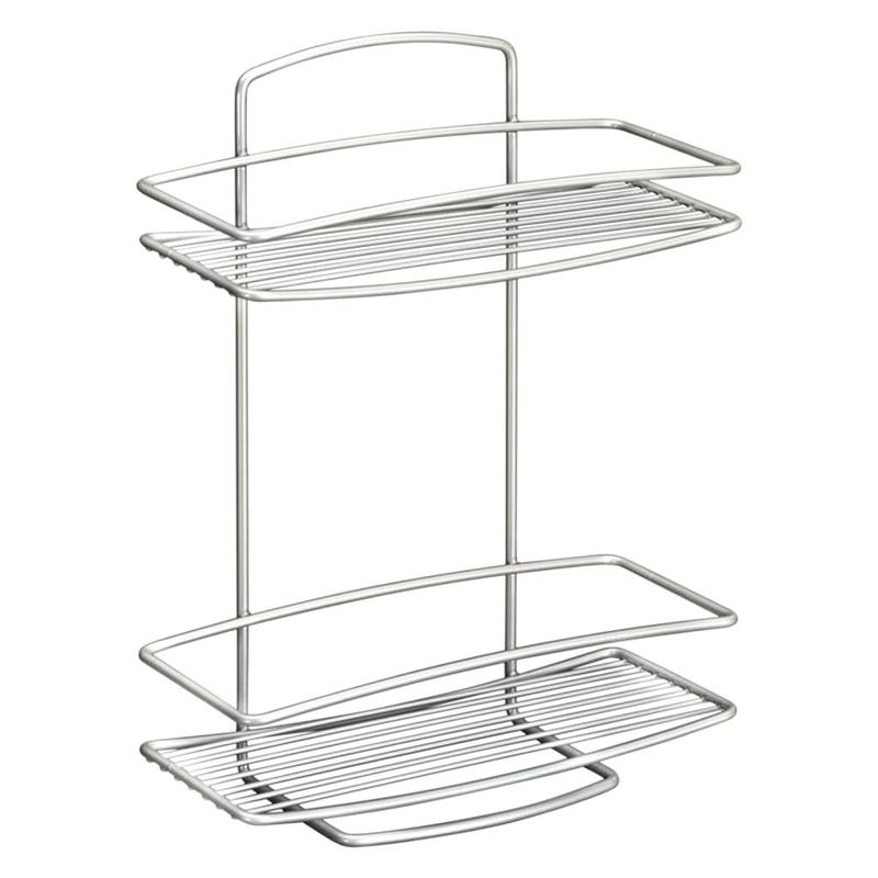 Casa si Gradina - Sanitare - Suporturi si accesorii baie - Suporturi baie - Metaltex Suport pentru dus cu 2 niveluri „Onda”, argintiu - Infinity.ro