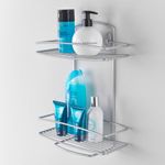 Casa si Gradina - Sanitare - Suporturi si accesorii baie - Suporturi baie - Metaltex Suport pentru dus cu 2 niveluri „Onda”, argintiu - Infinity.ro