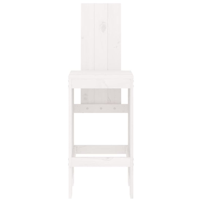 Casa si Gradina - Gradina si terasa - Mobilier exterior - Scaune si sezlonguri gradina - Scaune de bar, 2 buc., alb, 40x42x120 cm, lemn masiv de pin - Infinity.ro