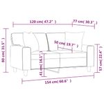 Casa si Gradina - Mobilier - Canapele si coltare - Canapele - Canapea cu 2 locuri cu pernute, gri, 120 cm, piele ecologica - Infinity.ro