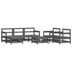 Casa si Gradina - Gradina si terasa - Mobilier exterior - Seturi mobila gradina - Set mobilier de gradina cu perne, 7 piese, gri, lemn masiv - Infinity.ro