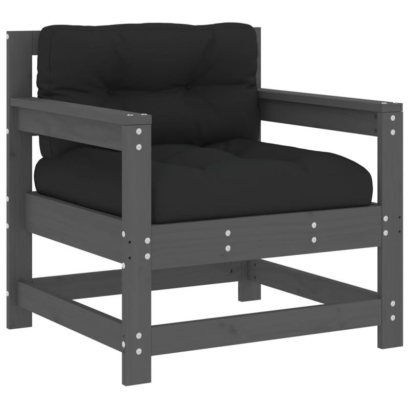 Casa si Gradina - Gradina si terasa - Mobilier exterior - Seturi mobila gradina - Set mobilier de gradina cu perne, 7 piese, gri, lemn masiv - Infinity.ro