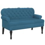 Casa si Gradina - Mobilier - Canapele si coltare - Banchete - Bancheta cu spatar, albastru, 119,5x64,5x75 cm, catifea - Infinity.ro