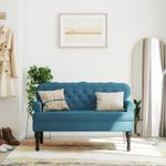 Casa si Gradina - Mobilier - Canapele si coltare - Banchete - Bancheta cu spatar, albastru, 119,5x64,5x75 cm, catifea - Infinity.ro