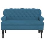 Casa si Gradina - Mobilier - Canapele si coltare - Banchete - Bancheta cu spatar, albastru, 119,5x64,5x75 cm, catifea - Infinity.ro