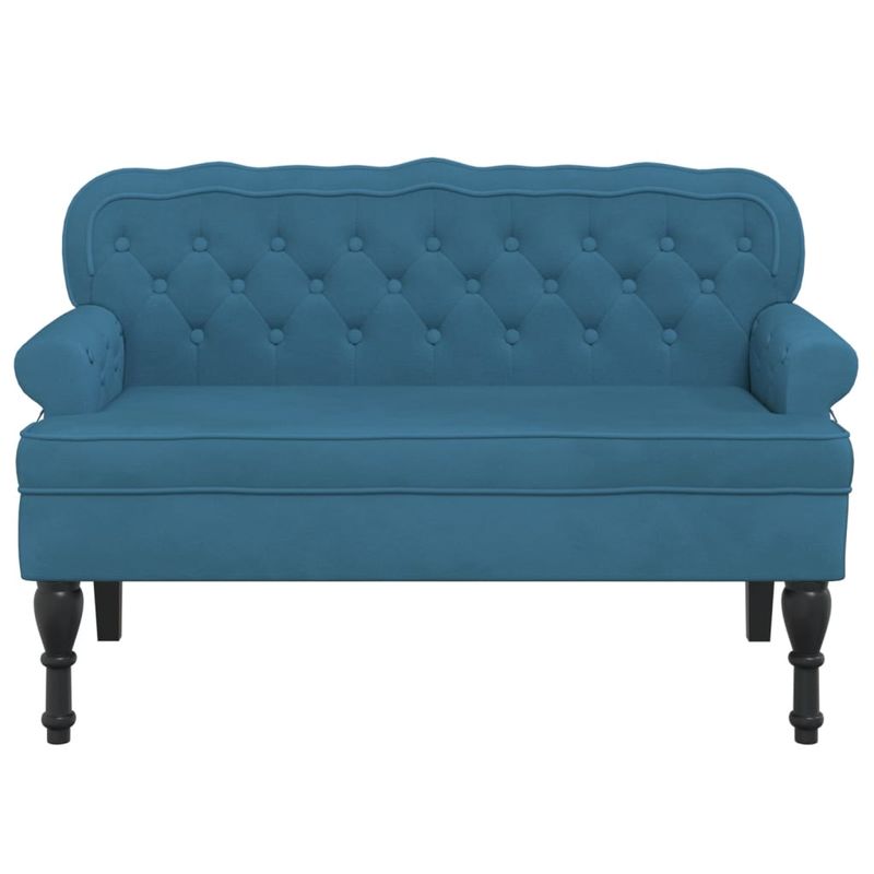 Casa si Gradina - Mobilier - Canapele si coltare - Banchete - Bancheta cu spatar, albastru, 119,5x64,5x75 cm, catifea - Infinity.ro