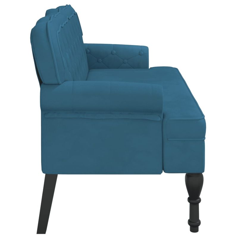 Casa si Gradina - Mobilier - Canapele si coltare - Banchete - Bancheta cu spatar, albastru, 119,5x64,5x75 cm, catifea - Infinity.ro