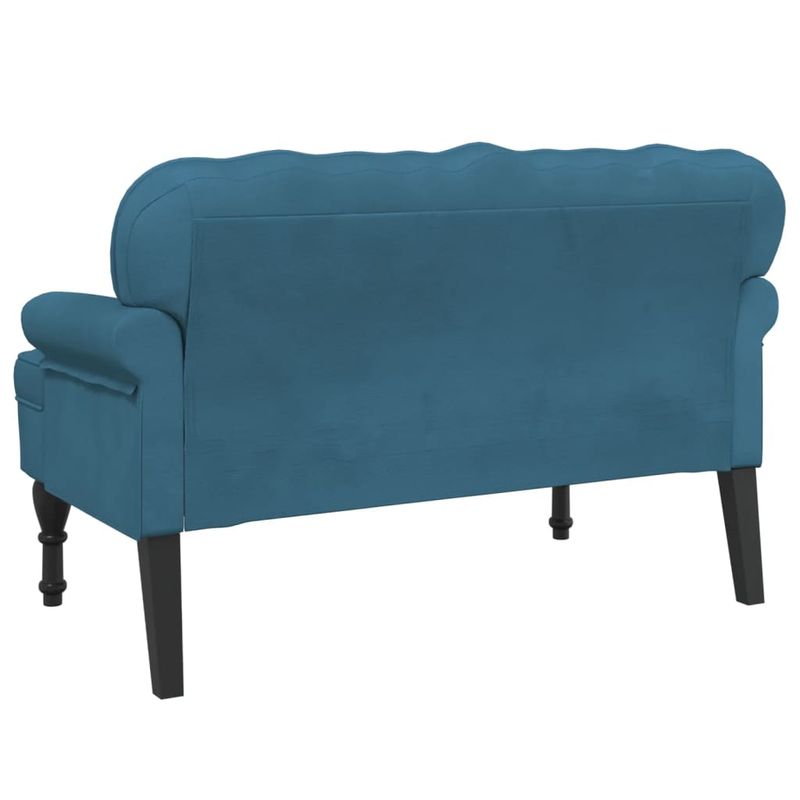 Casa si Gradina - Mobilier - Canapele si coltare - Banchete - Bancheta cu spatar, albastru, 119,5x64,5x75 cm, catifea - Infinity.ro