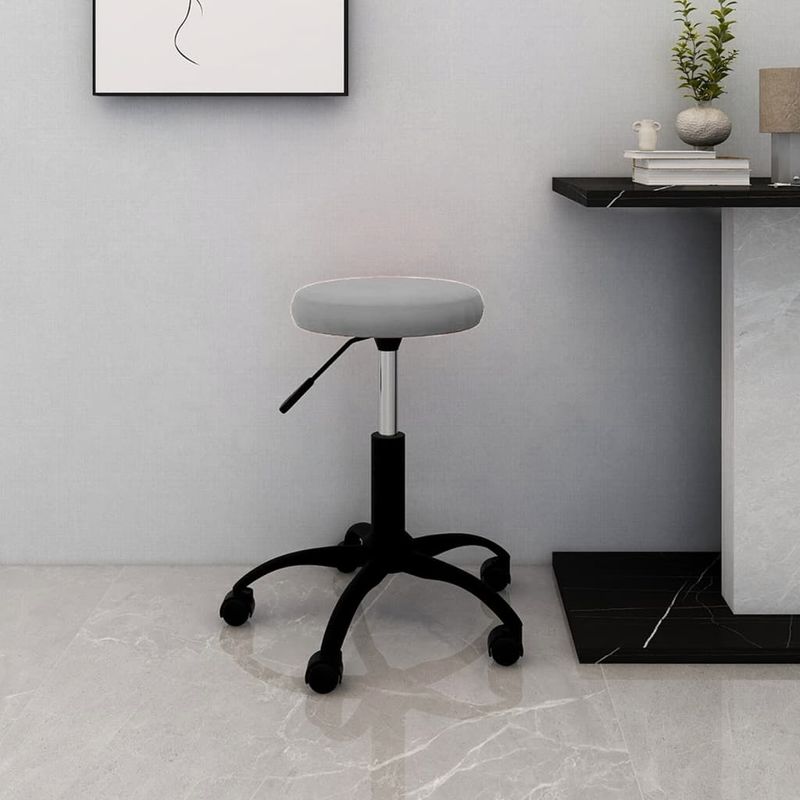 Casa si Gradina - Mobilier - Scaune si fotolii - Scaune - Scaun de birou pivotant, gri deschis, catifea - Infinity.ro