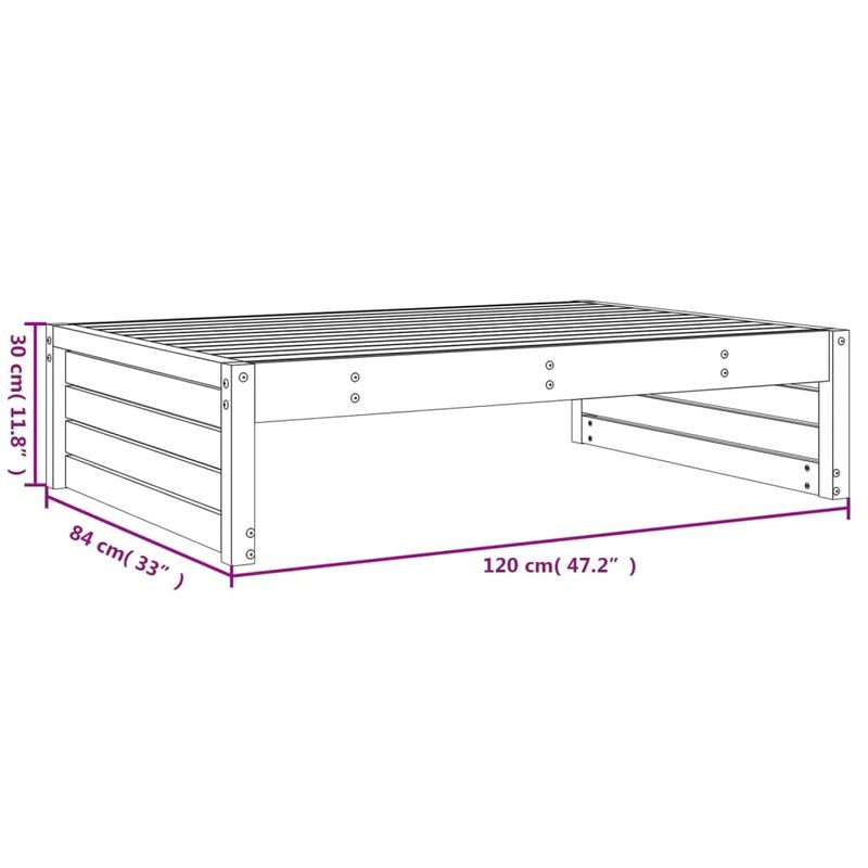 Casa si Gradina - Gradina si terasa - Mobilier exterior - Canapele si fotolii gradina - Taburet de gradina, 120x80 cm, lemn masiv de pin - Infinity.ro