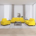 Casa si Gradina - Mobilier - Seturi de mobilier - Seturi living - Set de canapele, 3 piese, galben deschis, textil - Infinity.ro