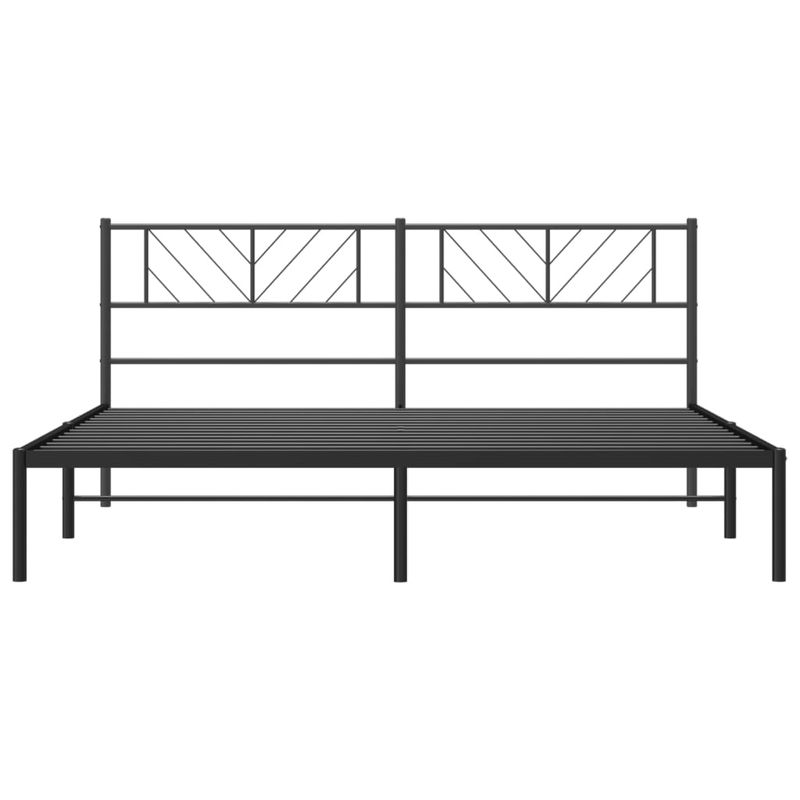 Casa si Gradina - Mobilier - Paturi si accesorii - Paturi - Cadru de pat metalic cu tablie, negru, 193x203 cm - Infinity.ro