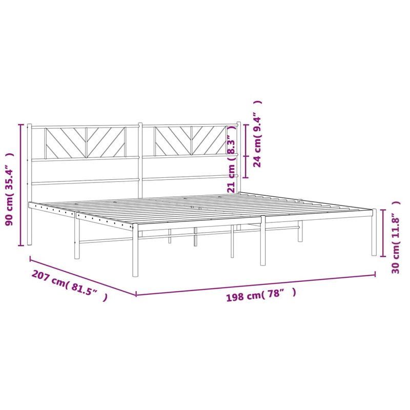 Casa si Gradina - Mobilier - Paturi si accesorii - Paturi - Cadru de pat metalic cu tablie, negru, 193x203 cm - Infinity.ro