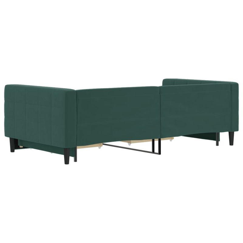 Casa si Gradina - Mobilier - Paturi si accesorii - Paturi - Pat de zi cu extensie si sertare verde inchis 100x200cm catifea - Infinity.ro