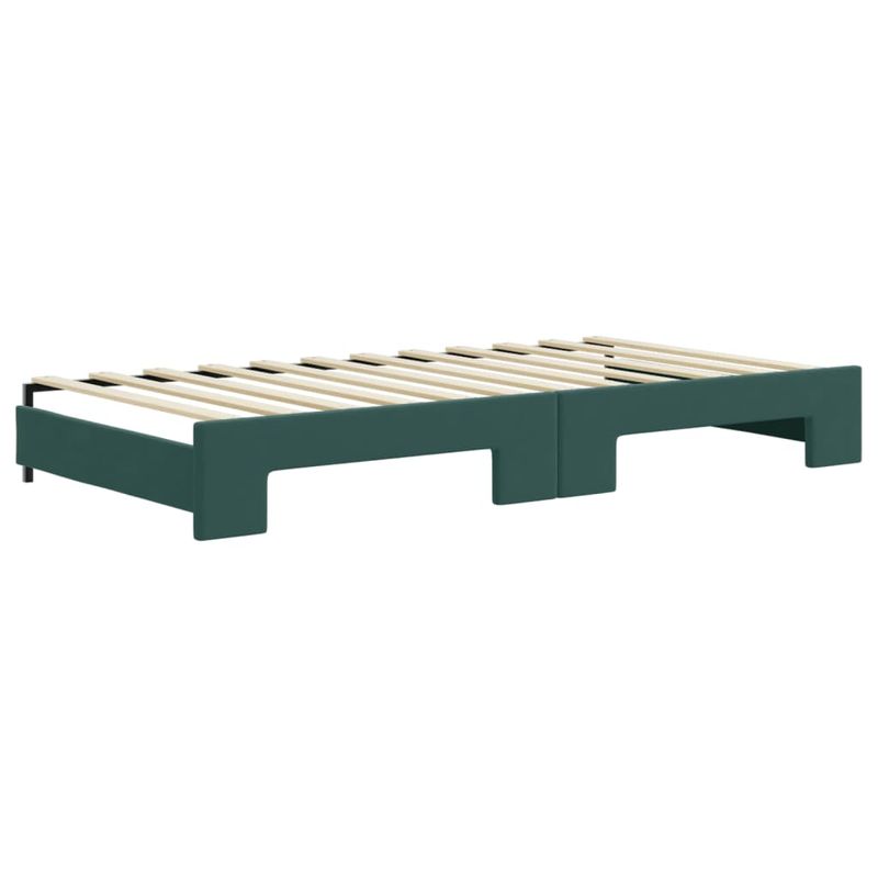 Casa si Gradina - Mobilier - Paturi si accesorii - Paturi - Pat de zi cu extensie si sertare verde inchis 100x200cm catifea - Infinity.ro