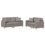 Casa si Gradina - Mobilier - Seturi de mobilier - Seturi living - Set de canapele cu perne, 2 piese, gri taupe, textil - Infinity.ro