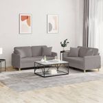 Casa si Gradina - Mobilier - Seturi de mobilier - Seturi living - Set de canapele cu perne, 2 piese, gri taupe, textil - Infinity.ro