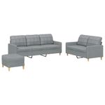 Casa si Gradina - Mobilier - Seturi de mobilier - Seturi living - Set de canapele cu perne, 3 piese, gri deschis, textil - Infinity.ro