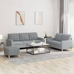 Casa si Gradina - Mobilier - Seturi de mobilier - Seturi living - Set de canapele cu perne, 3 piese, gri deschis, textil - Infinity.ro