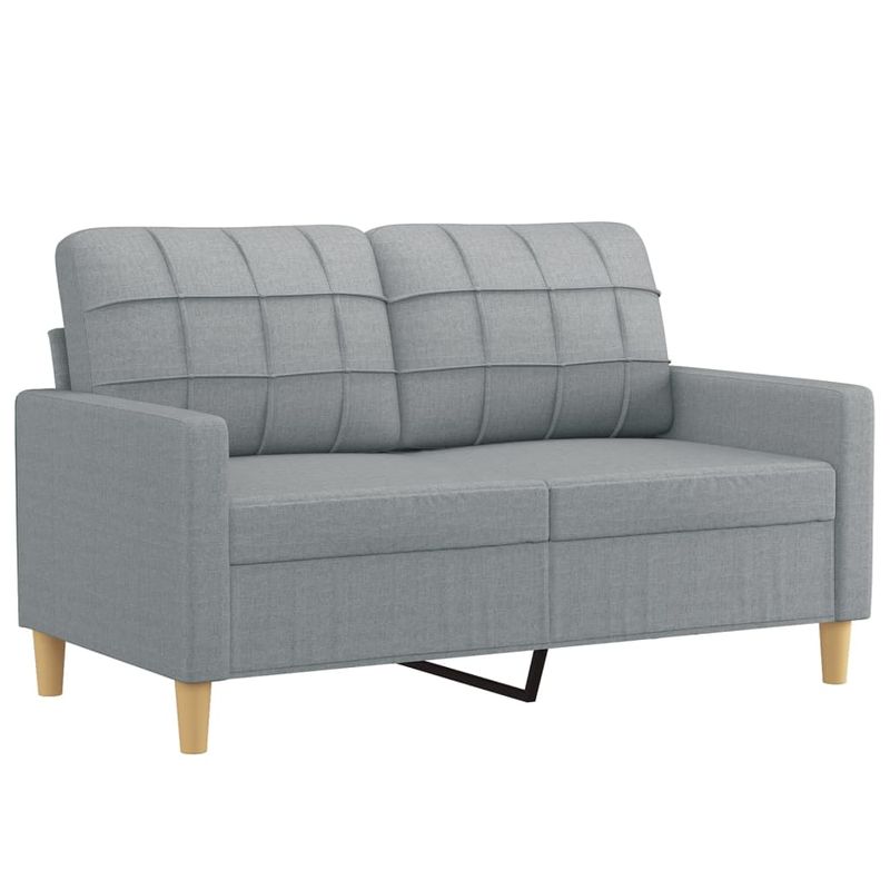 Casa si Gradina - Mobilier - Seturi de mobilier - Seturi living - Set de canapele cu perne, 3 piese, gri deschis, textil - Infinity.ro