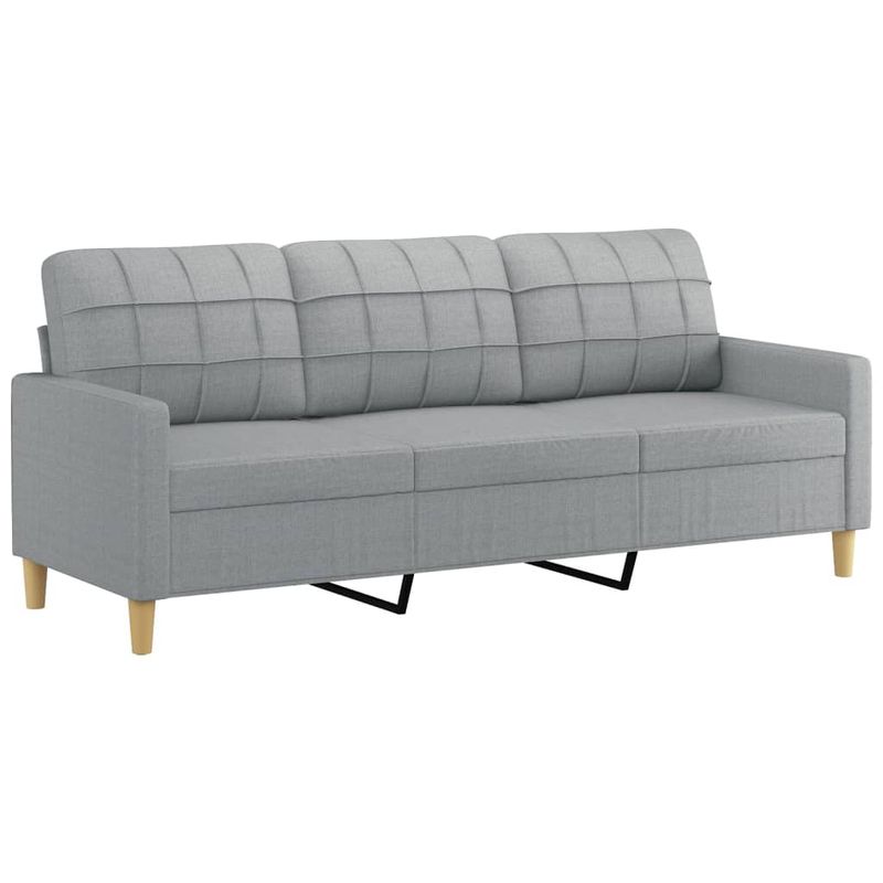 Casa si Gradina - Mobilier - Seturi de mobilier - Seturi living - Set de canapele cu perne, 3 piese, gri deschis, textil - Infinity.ro