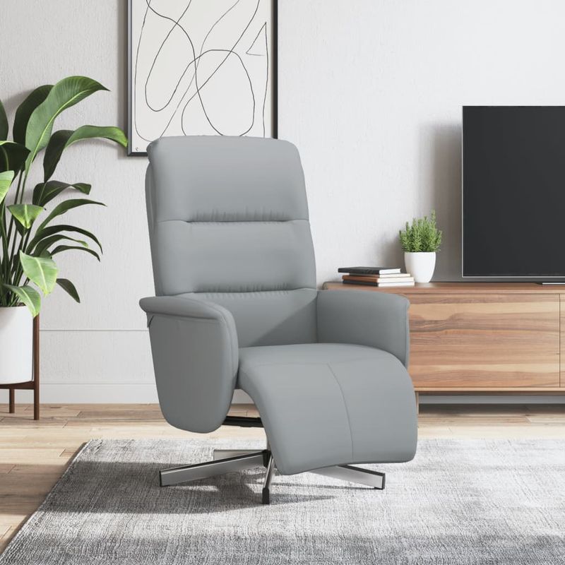 Casa si Gradina - Mobilier - Scaune si fotolii - Fotolii - Fotoliu rabatabil cu suport de picioare, gri deschis, textil - Infinity.ro