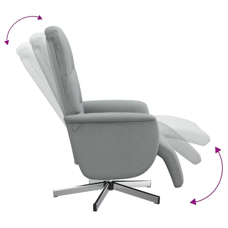 Casa si Gradina - Mobilier - Scaune si fotolii - Fotolii - Fotoliu rabatabil cu suport de picioare, gri deschis, textil - Infinity.ro