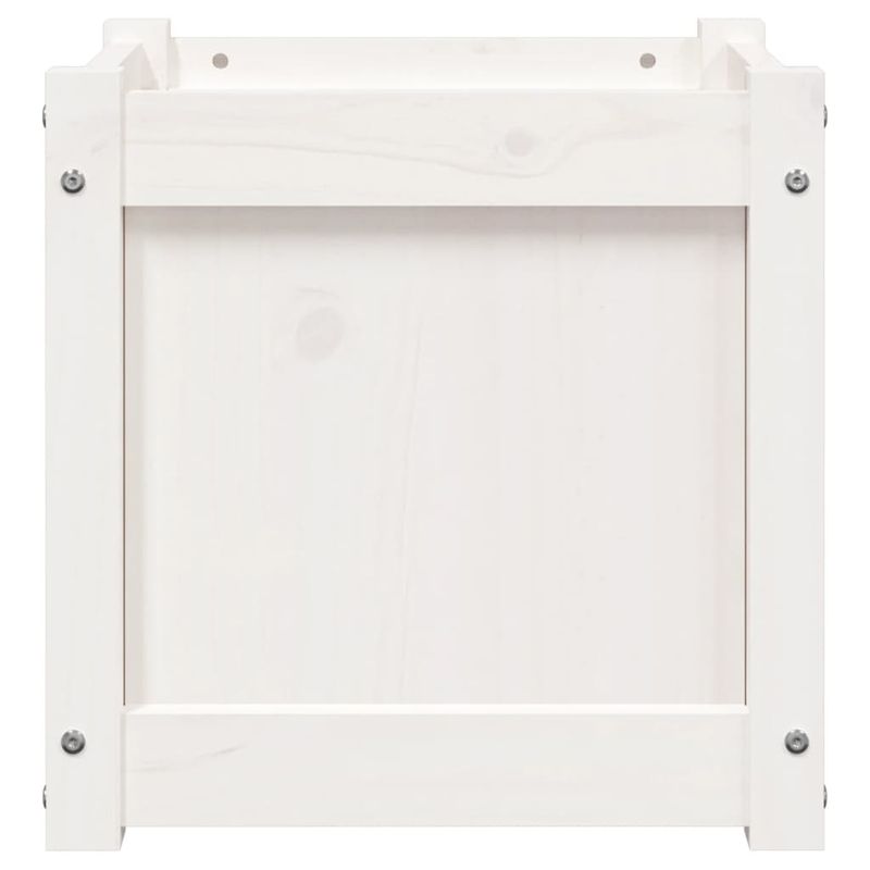 Casa si Gradina - Gradinarit si plante - Plante si ghivece - Ghivece si suporturi - Jardiniere de gradina, alb, 40x40x40 cm, lemn masiv pin - Infinity.ro