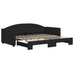Casa si Gradina - Mobilier - Paturi si accesorii - Paturi - Pat de zi cu extensie, negru, 90x190 cm, textil - Infinity.ro
