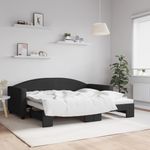 Casa si Gradina - Mobilier - Paturi si accesorii - Paturi - Pat de zi cu extensie, negru, 90x190 cm, textil - Infinity.ro