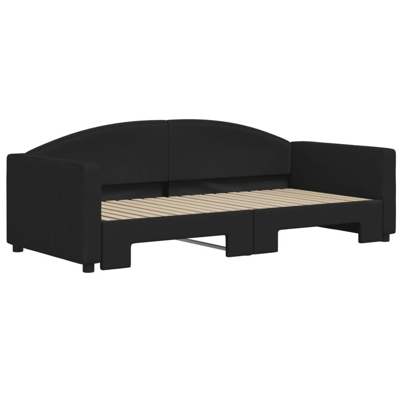 Casa si Gradina - Mobilier - Paturi si accesorii - Paturi - Pat de zi cu extensie, negru, 90x190 cm, textil - Infinity.ro