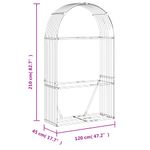 Casa si Gradina - Termice - Sobe, Seminee si accesorii - Accesorii seminee si sobe - Suport pentru busteni, maro, 120x45x210 cm, otel galvanizat - Infinity.ro