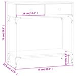 Casa si Gradina - Mobilier - Comode si corpuri - Console - Masa consola, gri sonoma, 75x34,5x75 cm, lemn prelucrat - Infinity.ro