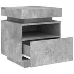 Casa si Gradina - Mobilier - Comode si corpuri - Noptiere - Noptiera cu lumini LED, gri beton, 40x39x48,5 cm - Infinity.ro