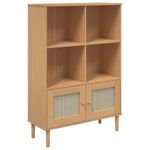 Casa si Gradina - Mobilier - Biblioteci si rafturi - Biblioteci - Biblioteca SENJA aspect ratan maro 90x35x130 cm lemn masiv pin - Infinity.ro