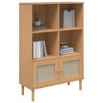 Casa si Gradina - Mobilier - Biblioteci si rafturi - Biblioteci - Biblioteca SENJA aspect ratan maro 90x35x130 cm lemn masiv pin - Infinity.ro