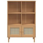 Casa si Gradina - Mobilier - Biblioteci si rafturi - Biblioteci - Biblioteca SENJA aspect ratan maro 90x35x130 cm lemn masiv pin - Infinity.ro
