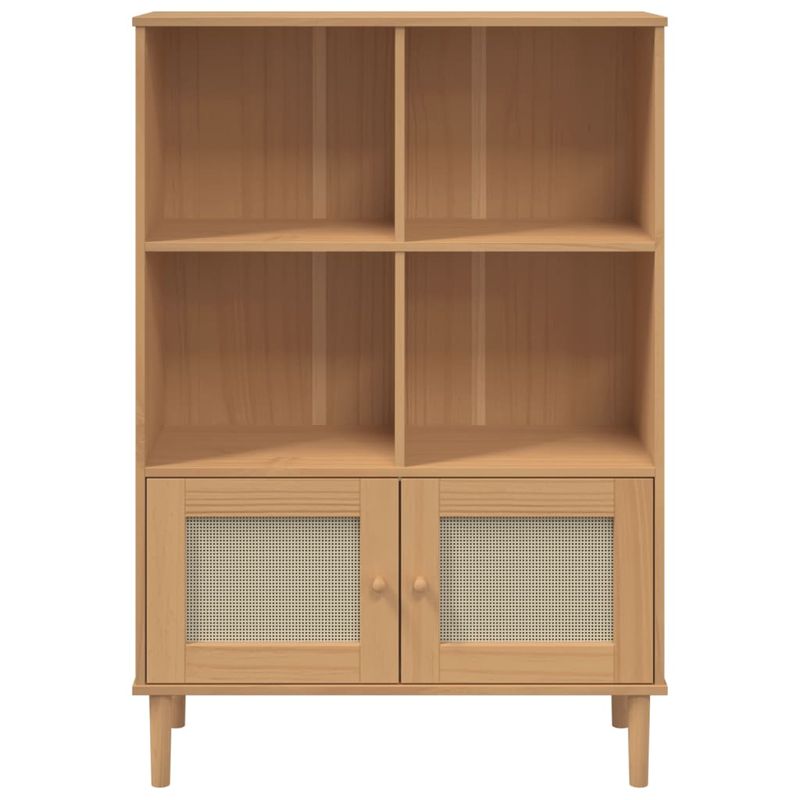 Casa si Gradina - Mobilier - Biblioteci si rafturi - Biblioteci - Biblioteca SENJA aspect ratan maro 90x35x130 cm lemn masiv pin - Infinity.ro
