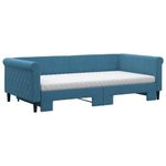 Casa si Gradina - Mobilier - Paturi si accesorii - Paturi - Pat de zi cu extensie si saltele, albastru, 100x200 cm, catifea - Infinity.ro