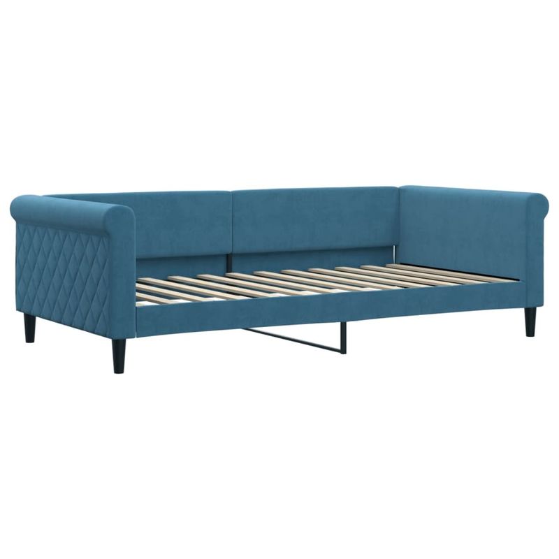 Casa si Gradina - Mobilier - Paturi si accesorii - Paturi - Pat de zi cu extensie si saltele, albastru, 100x200 cm, catifea - Infinity.ro