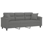 Casa si Gradina - Mobilier - Canapele si coltare - Canapele - Canapea cu 3 locuri si perne, gri inchis, 180 cm, microfibra - Infinity.ro